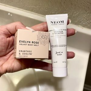 NEW Crabtree & Evelyn Rose Velvet Body Melt + Neom Organic Body Butter